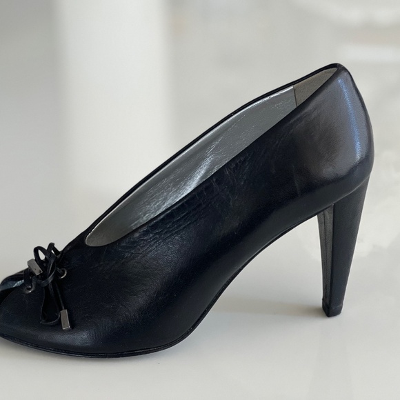 Belle by Sigerson Morrison black leather toe lace up heels - Picture 4 of 5